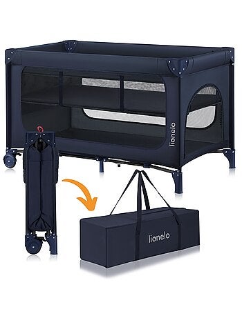 Lit parapluie 2en1 LIONELO Jasmin - Parc bébé - Pliage rapide - Roulettes - 0-36 mois - Poche