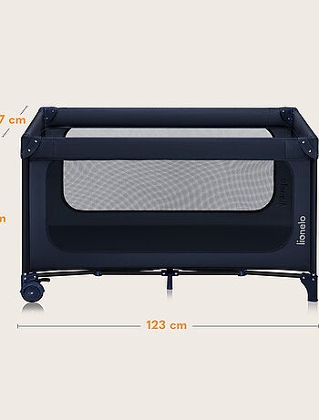 Lit parapluie 2en1 LIONELO Jasmin - Parc bébé - Pliage rapide - Roulettes - 0-36 mois - Poche