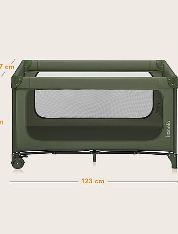 Lit parapluie 2en1 LIONELO Jasmin - Parc bébé - Pliage rapide - Roulettes - 0-36 mois - Poche