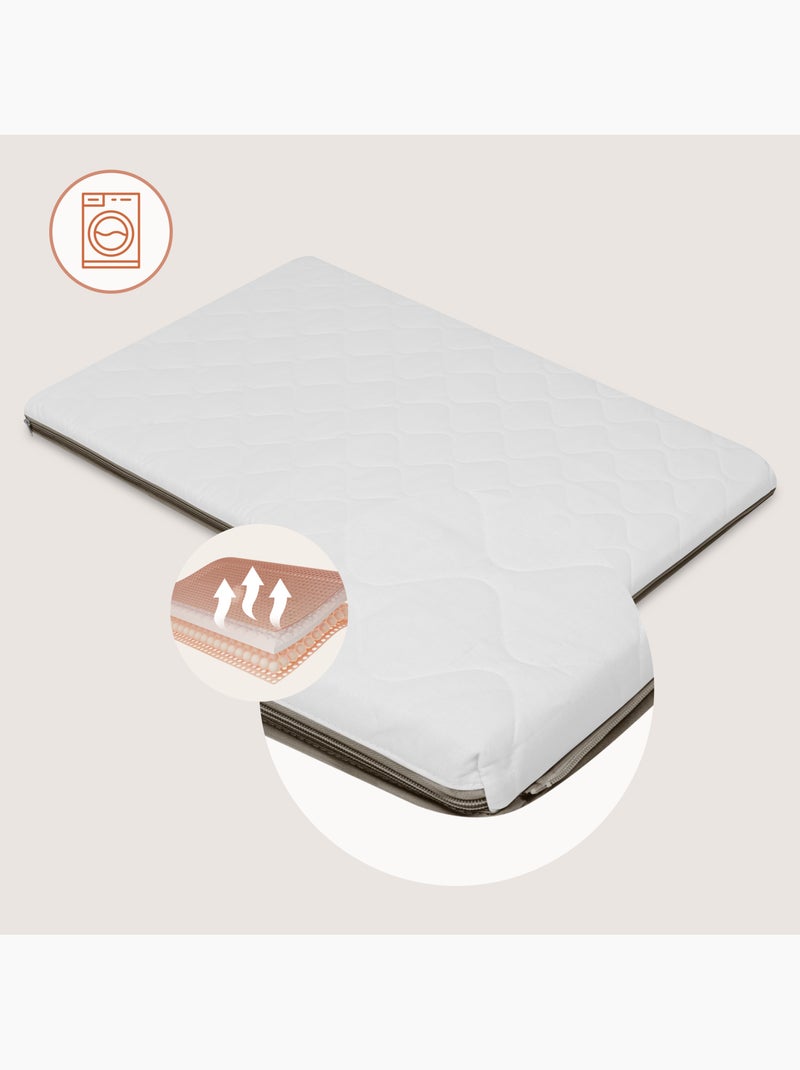 Lit parapluie 2en1 LIONELO Mila - Ultra légère - Lit bébé - 4cm matelas - Sac inclus Beige - Kiabi