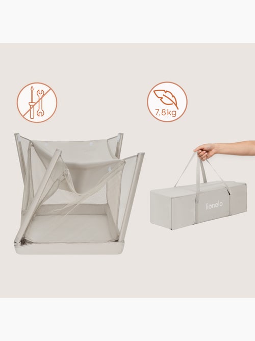 Lit parapluie 2en1 LIONELO Mila - Ultra légère - Lit bébé - 4cm matelas - Sac inclus - Kiabi Lit parapluie 2en1 LIONELO Mila - Ultra légère - Lit bébé - 4cm matelas - Sac inclus - Kiabi