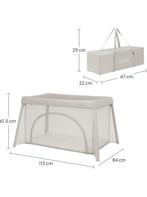 Lit parapluie 2en1 LIONELO Mila - Ultra légère - Lit bébé - 4cm matelas - Sac inclus - Kiabi Lit parapluie 2en1 LIONELO Mila - Ultra légère - Lit bébé - 4cm matelas - Sac inclus - Kiabi