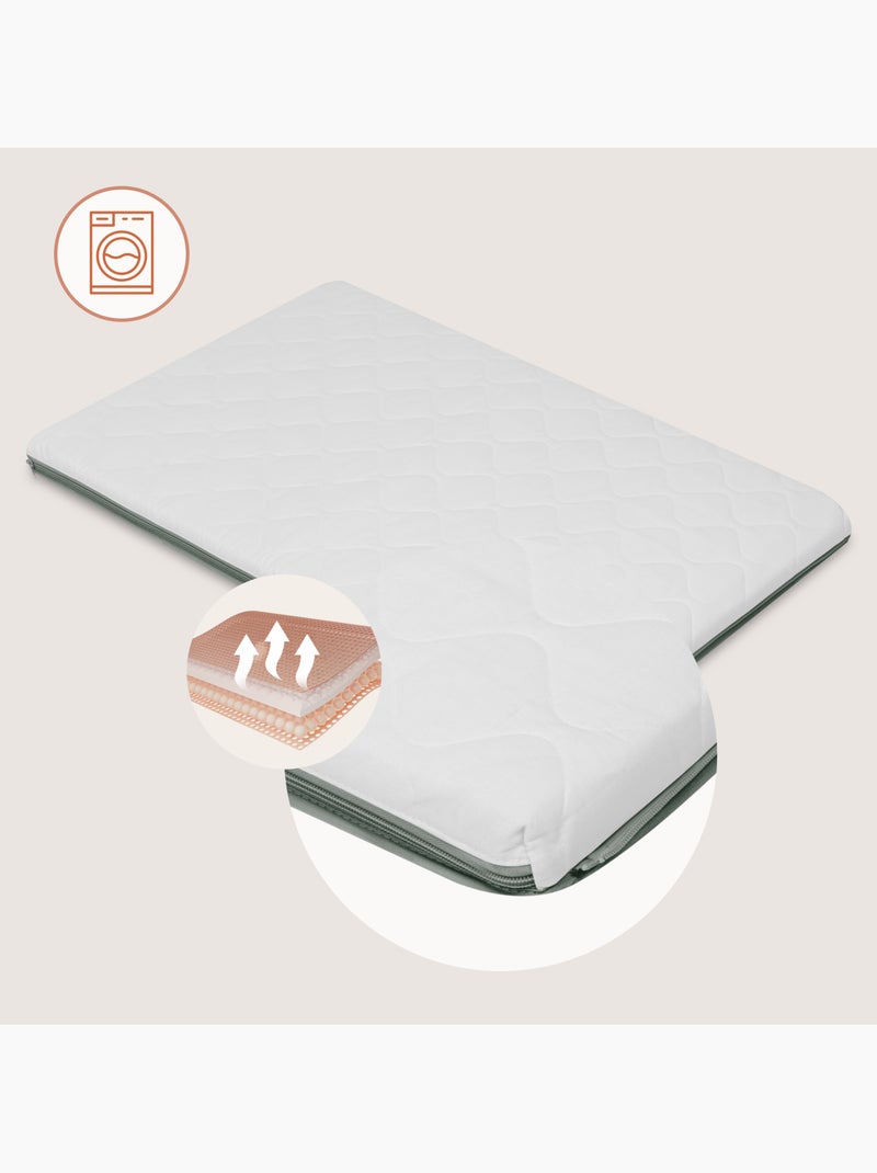 Lit parapluie 2en1 LIONELO Mila - Ultra légère - Lit bébé - 4cm matelas - Sac inclus Vert - Kiabi