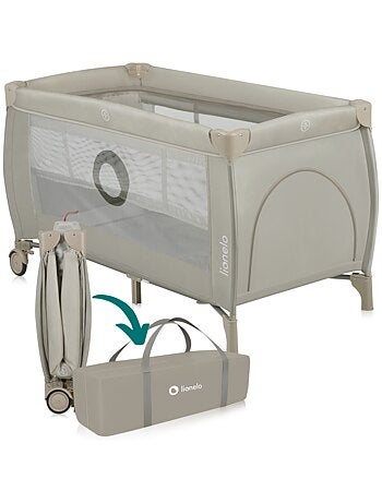 Lit parapluie 3en1 LIONELO Stefi Plus - Parc bébé - Matelas haute densité - Roulettes - 0-36 mois