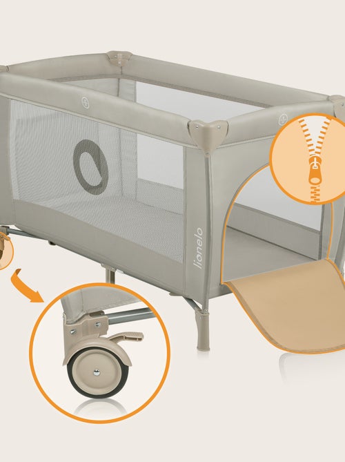 Lit parapluie 2en1 LIONELO Stefi Plus - Parc bébé - Matelas haute densité - Roulettes - 0-36 mois - Kiabi