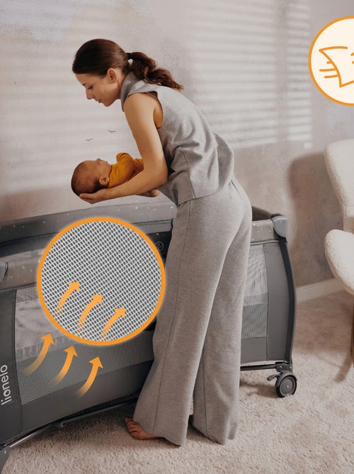 Lit parapluie 2en1 LIONELO Stefi Plus - Parc bébé - Matelas haute densité - Roulettes - 0-36 mois - Kiabi