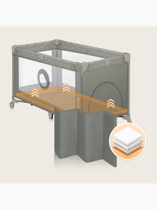 Lit parapluie 2en1LIONELO Stefi - Parc bébé - 125 x 65 cm - Roulettes - 0-36 mois - Sac inclus - Kiabi