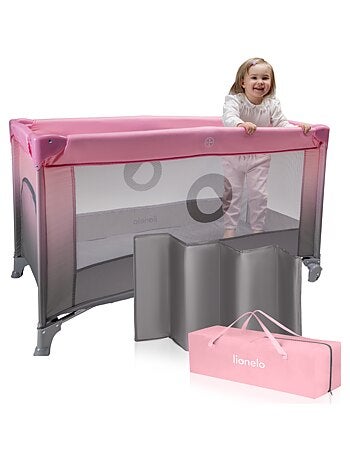 Lit parapluie 2en1LIONELO Stefi - Parc bébé - 125 x 65 cm - Roulettes - 0-36 mois - Sac inclus