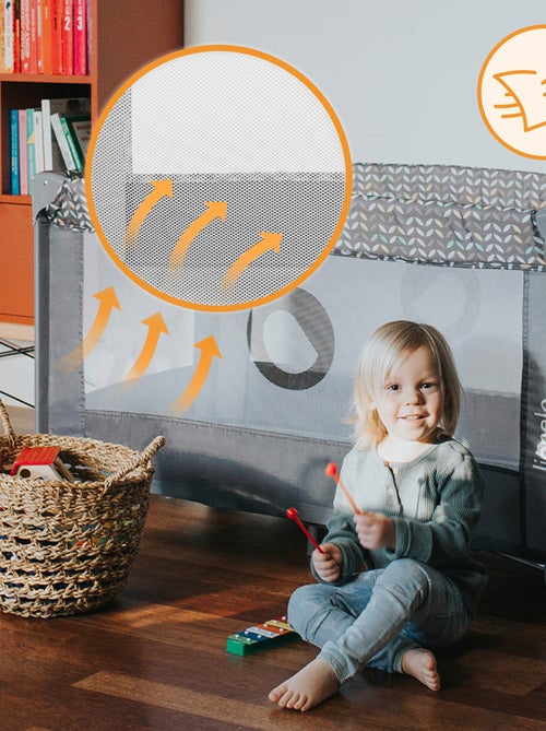 Lit parapluie 2en1LIONELO Stefi - Parc bébé - 125 x 65 cm - Roulettes - 0-36 mois - Sac inclus - Kiabi