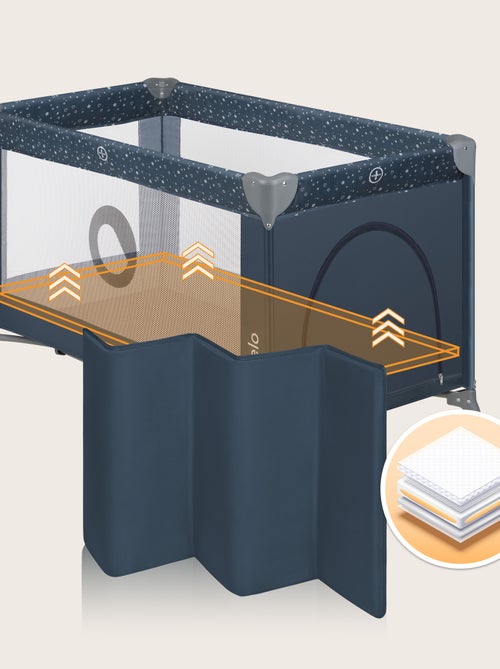 Lit parapluie 2en1LIONELO Stefi - Parc bébé - 125 x 65 cm - Roulettes - 0-36 mois - Sac inclus - Kiabi