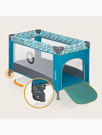 Lit parapluie 2en1LIONELO Stefi - Parc bébé - 125 x 65 cm - Roulettes - 0-36 mois - Sac inclus