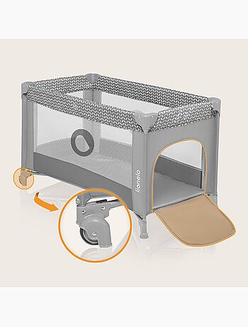 Lit parapluie 2en1LIONELO Stefi - Parc bébé - 125 x 65 cm - Roulettes - 0-36 mois - Sac inclus