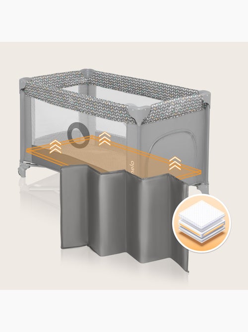 Lit parapluie 2en1LIONELO Stefi - Parc bébé - 125 x 65 cm - Roulettes - 0-36 mois - Sac inclus - Kiabi