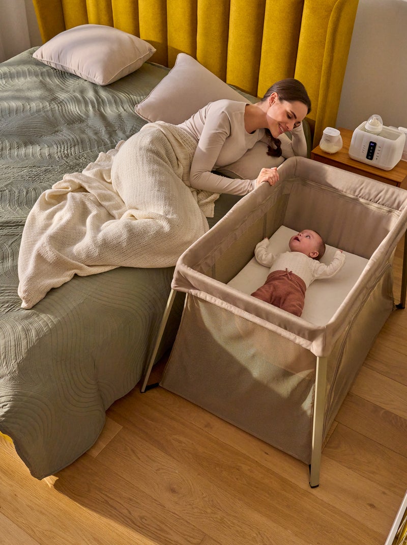 Lit parapluie 3en1 LIONELO Alice - Ultra légère - Lit bébé - Parc bébé - 3cm matelas - Sac inclus Beige - Kiabi