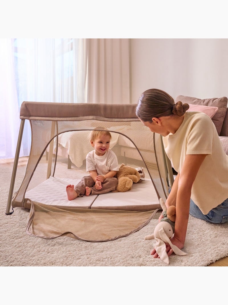 Lit parapluie 3en1 LIONELO Alice - Ultra légère - Lit bébé - Parc bébé - 3cm matelas - Sac inclus Noir - Kiabi