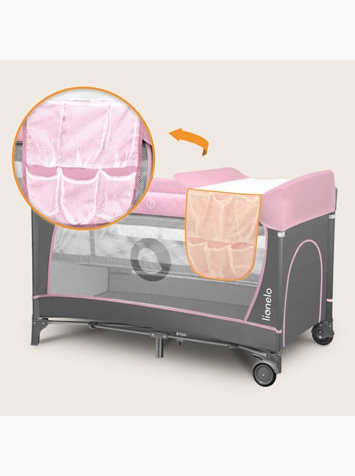 Lit parapluie 3en1 LIONELO Flower - Parc bébé - 0-36 mois - Pliage rapide - Roulettes - Kiabi