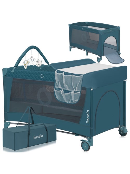 Lit parapluie 3en1 LIONELO Flower - Parc bébé - 0-36 mois - Pliage rapide - Roulettes - Kiabi