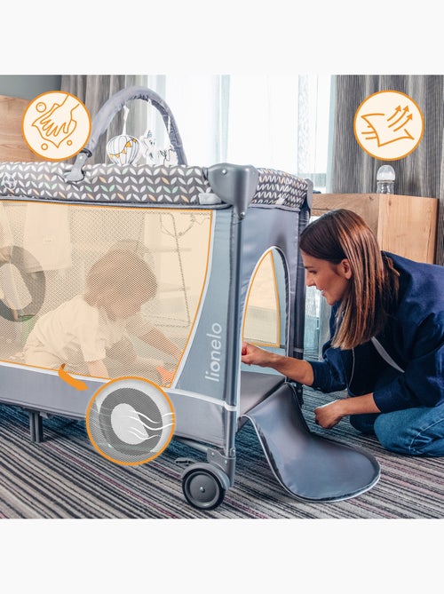 Lit parapluie 3en1 LIONELO Flower - Parc bébé - 0-36 mois - Pliage rapide - Roulettes - Kiabi