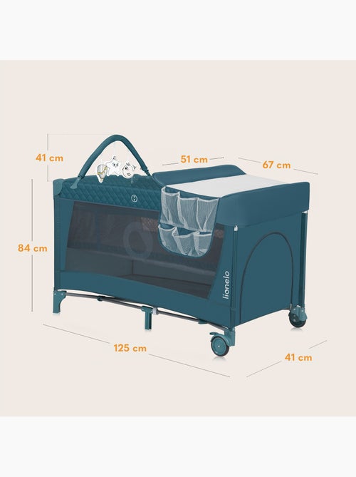 Lit parapluie 3en1 LIONELO Flower - Parc bébé - 0-36 mois - Pliage rapide - Roulettes - Kiabi