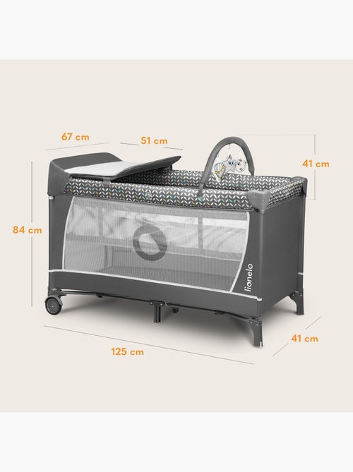 Lit parapluie 3en1 LIONELO Flower - Parc bébé - 0-36 mois - Pliage rapide - Roulettes - Kiabi