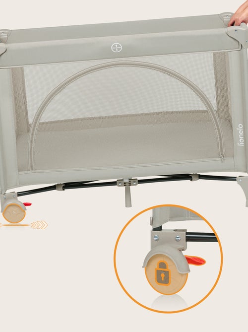 Lit parapluie 3en1 LIONELO Laura - Parc bébé - Matelas haute densité - Roulettes - 0-36 mois - Kiabi
