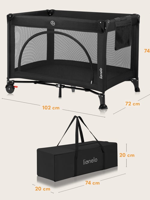 Lit parapluie 3en1 LIONELO Laura - Parc bébé - Matelas haute densité - Roulettes - 0-36 mois - Kiabi