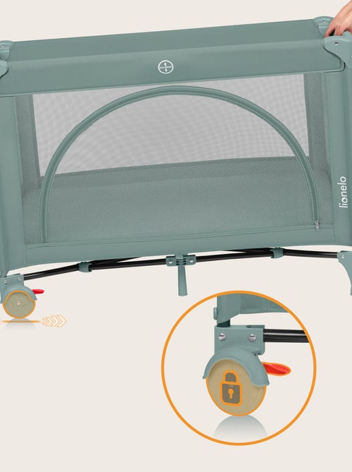 Lit parapluie 3en1 LIONELO Laura - Parc bébé - Matelas haute densité - Roulettes - 0-36 mois - Kiabi