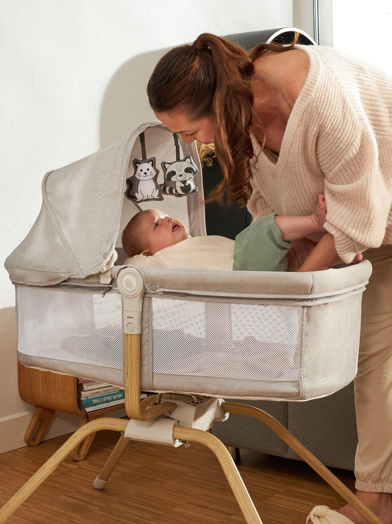 Lit parapluie 3en1 LIONELO Malin Evo - Berceau - Roulettes - Matelas inclus - Sac Blanc Beige - Kiabi