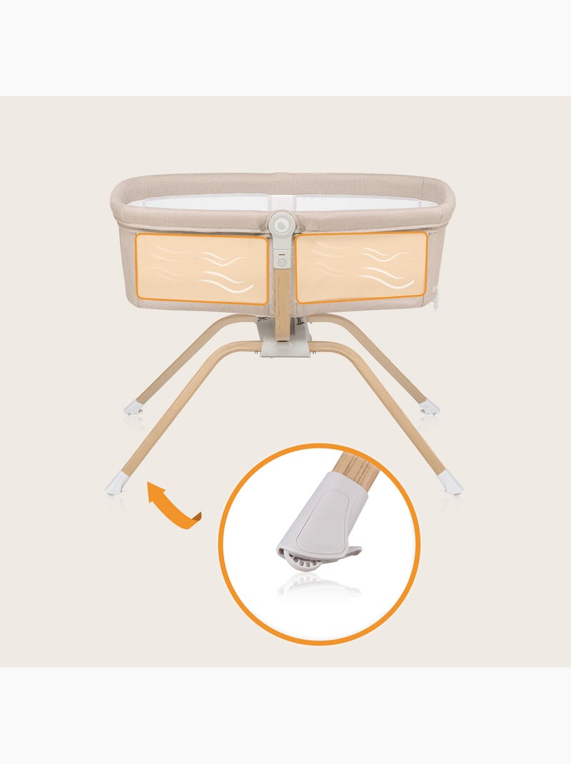 Lit parapluie 3en1 LIONELO Malin Evo - Berceau - Roulettes - Matelas inclus - Sac Blanc Beige - Kiabi