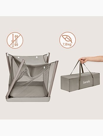 Lit parapluie 3en1 LIONELO Mila - Ultra légère - Lit bébé - Parc bébé - 4cm matelas - Sac inclus