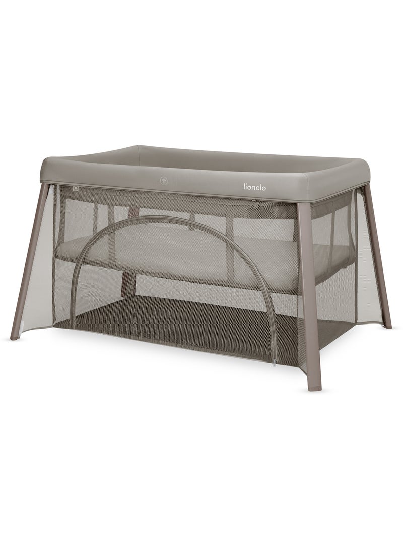 Lit parapluie 3en1 LIONELO Mila - Ultra légère - Lit bébé - Parc bébé - 4cm matelas - Sac inclus Beige - Kiabi
