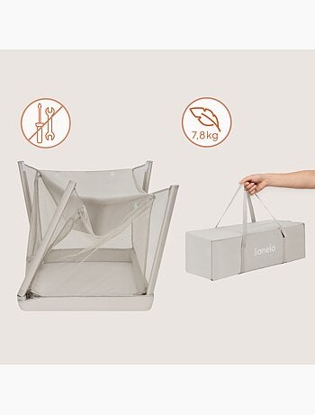 Lit parapluie 3en1 LIONELO Mila - Ultra légère - Lit bébé - Parc bébé - 4cm matelas - Sac inclus