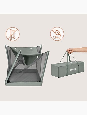 Lit parapluie 3en1 LIONELO Mila - Ultra légère - Lit bébé - Parc bébé - 4cm matelas - Sac inclus