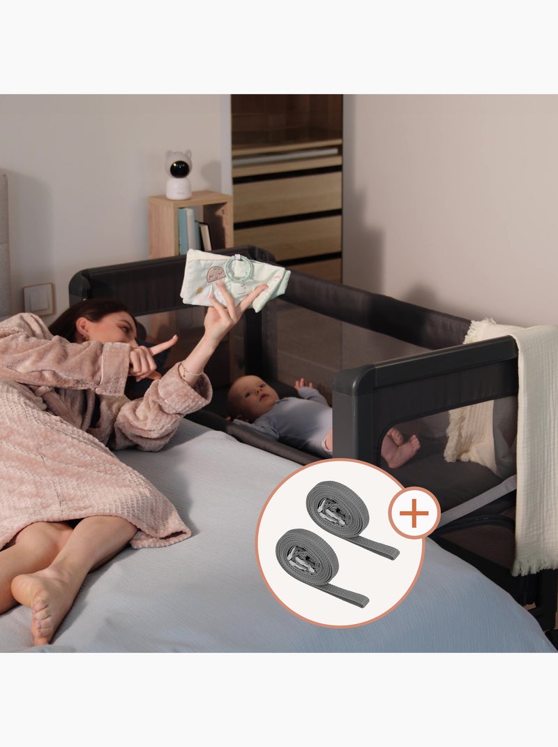 Lit parapluie 3en1 LIONELO Patty - Lit cododo - Parc - Pliable - Matelas haute densité - 4 roulettes Gris - Kiabi