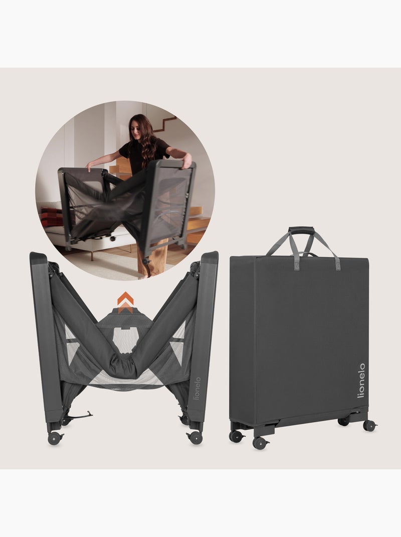 Lit parapluie 3en1 LIONELO Patty - Lit cododo - Parc - Pliable - Matelas haute densité - 4 roulettes Gris - Kiabi
