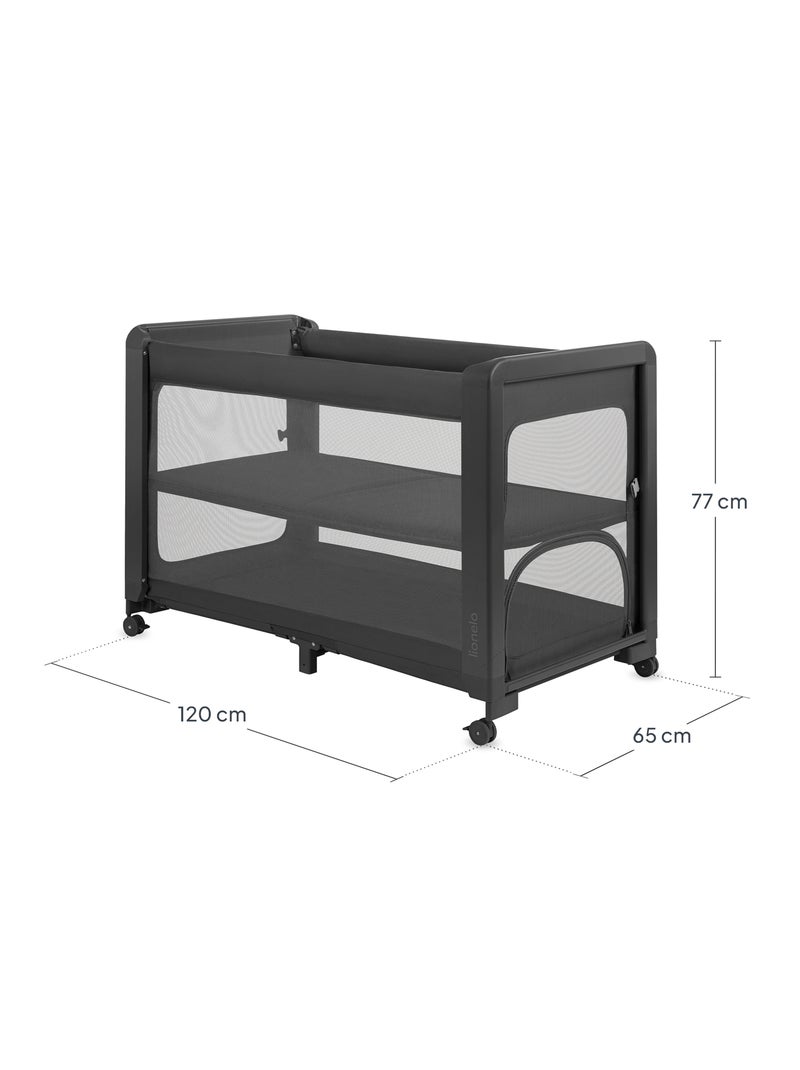 Lit parapluie 3en1 LIONELO Patty - Lit cododo - Parc - Pliable - Matelas haute densité - 4 roulettes Gris - Kiabi