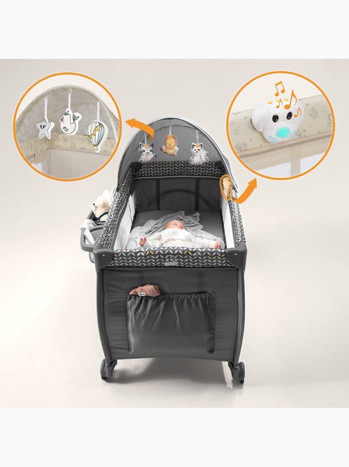 Lit parapluie 3en1 LIONELO Sven Plus - Parc bébé - 0-36 mois - Table à langer - Moustiquaire - Kiabi