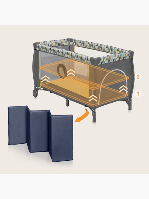 Lit parapluie 3en1 LIONELO Sven Plus - Parc bébé - 0-36 mois - Table à langer - Moustiquaire - Kiabi