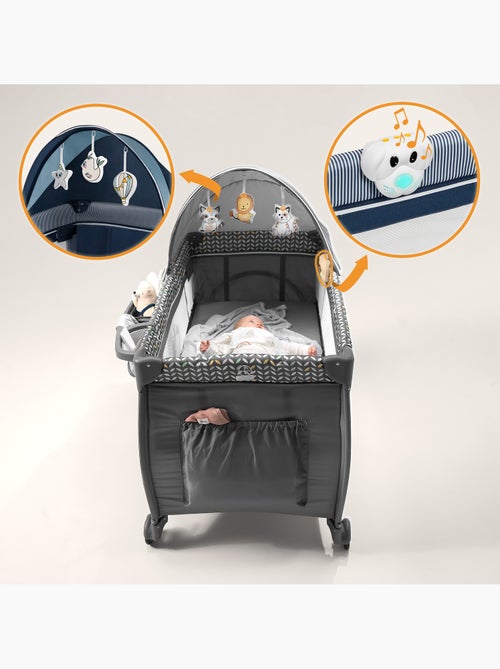 Lit parapluie 3en1 LIONELO Sven Plus - Parc bébé - 0-36 mois - Table à langer - Moustiquaire - Kiabi