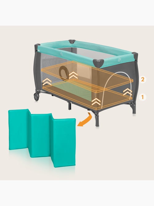 Lit parapluie 3en1 LIONELO Sven Plus - Parc bébé - 0-36 mois - Table à langer - Moustiquaire - Kiabi