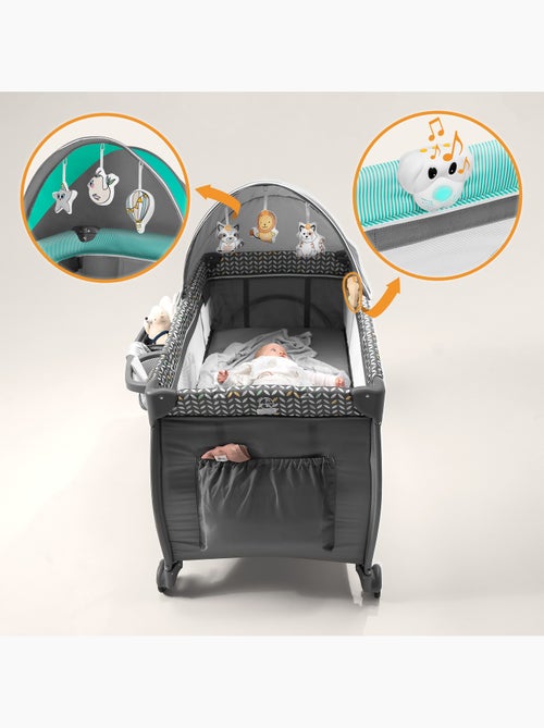 Lit parapluie 3en1 LIONELO Sven Plus - Parc bébé - 0-36 mois - Table à langer - Moustiquaire - Kiabi