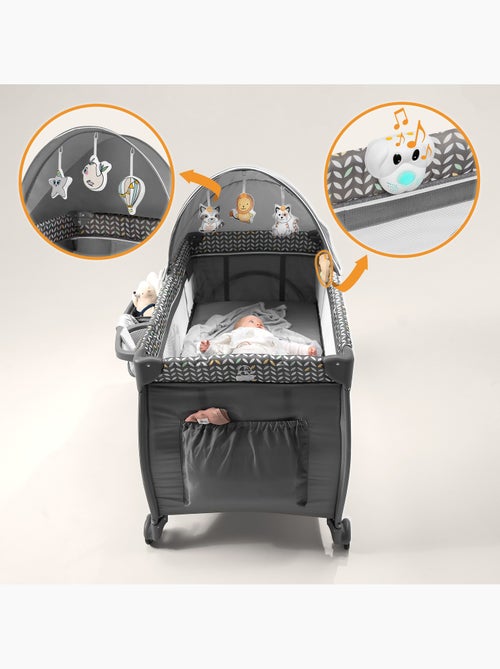 Lit parapluie 3en1 LIONELO Sven Plus - Parc bébé - 0-36 mois - Table à langer - Moustiquaire - Kiabi