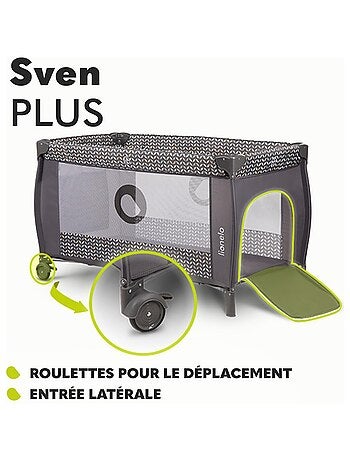 Lit parapluie 3en1 LIONELO Sven Plus - Parc bébé - 0-36 mois - Table à langer - Moustiquaire