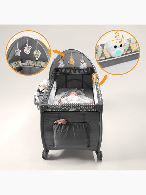 Lit parapluie 3en1 LIONELO Sven Plus - Parc bébé - 0-36 mois - Table à langer - Moustiquaire - Kiabi