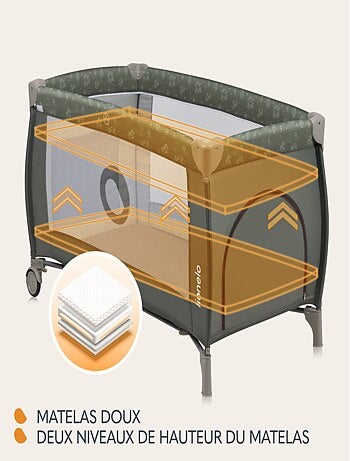 Lit parapluie 3en1 LIONELO Sven Plus - Parc bébé - 0-36 mois - Table à langer - Moustiquaire