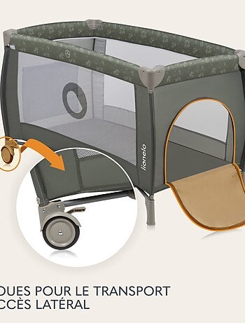 Lit parapluie 3en1 LIONELO Sven Plus - Parc bébé - 0-36 mois - Table à langer - Moustiquaire