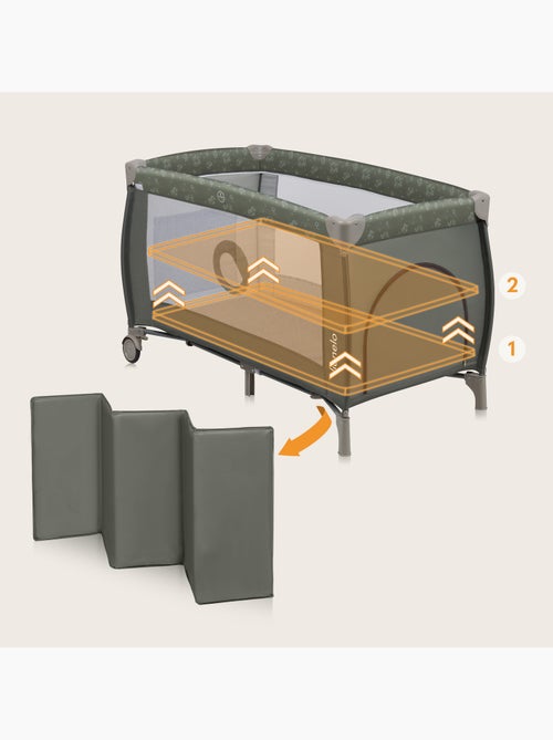 Lit parapluie 3en1 LIONELO Sven Plus - Parc bébé - 0-36 mois - Table à langer - Moustiquaire - Kiabi