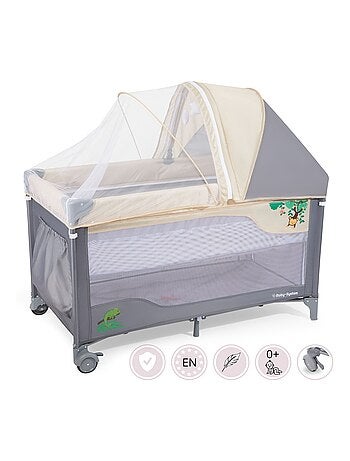 Lit Parapluie Bébé 0-36 Mois, Parc avec table à langer, Moustiquaire, Toit, Roues