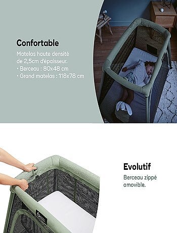 Lit parapluie bébé 3 en 1 Moov and Comfy Evolutif en aire de jeux 'Babymoov'