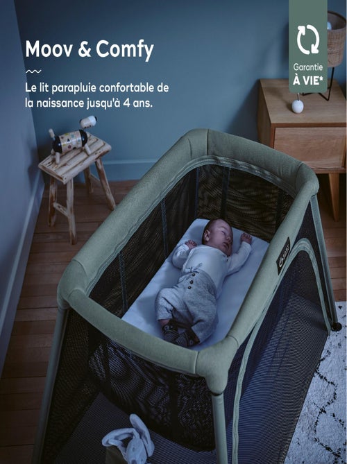 Lit parapluie bébé 3 en 1 Moov and Comfy Evolutif en aire de jeux 'Babymoov' - Kiabi